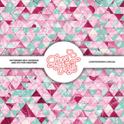 Pink and Mint Triangles Christmas Patterned Vinyl LYV_2784